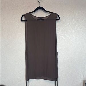 Eileen Fisher Sheer Taupe Tunic (S)